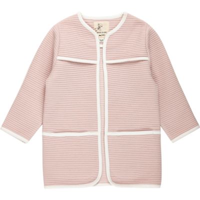 Mini girls pink jersey panel coat